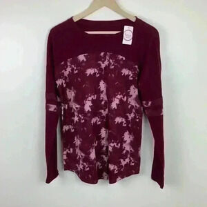 🆕NWT Flirtitude long sleeve tee deep ruby tie dye